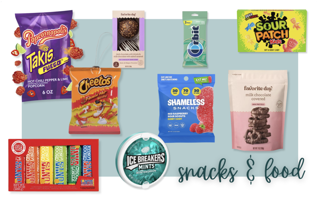 snack and food stocking stuffers for teen boys, teen girls, tweens